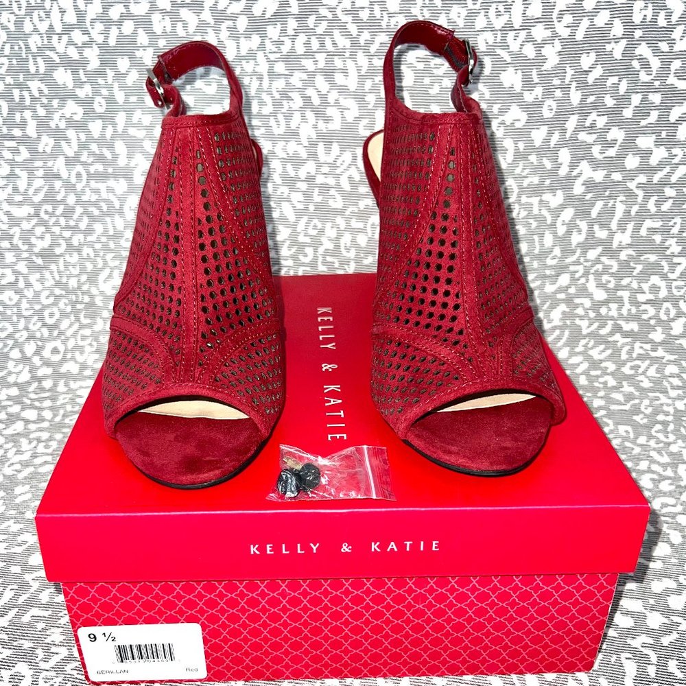 Kelly & Katie Berillan Sling Back Suede Open Toe Pumps  Women’s Size 9.5